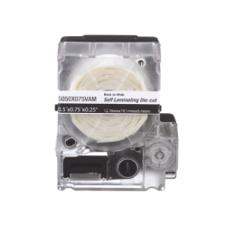 Casete de 200 Etiquetas Autolaminadas de 25.4 x 38.1 mm, para Cables de 3.1 a 7 mm de Diámetro, Área de Impresión Color Blanco