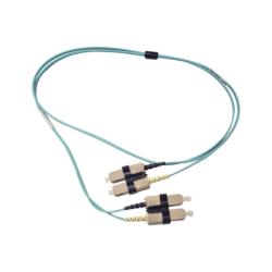 Jumper de Fibra Óptica Multimodo 50/125 OM3 XGLO, SC-SC Duplex, OFNR, Color Aqua, 1 Metro