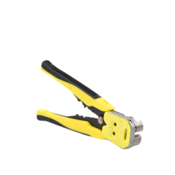 Pinza multifuncional Pelacables, con terminal de pestaña, prensado automático de color amarillo.     