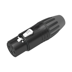 Conector XLR hembra | Carcasa Enchapada en Negro | Contactos Enchapados en Plata | 