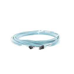 Jumper de Fibra Optica Multimodo 50/125 OM3, LC-LC Duplex, OFNR (Riser), Color Aqua, 15 Metros