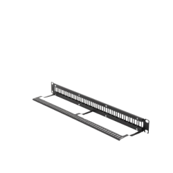 Patch panel modular sin blindaje de 24 puertos, 1U, con barra para organizar cable 