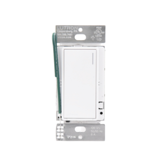 (RadioRa3) Apagador Sunnata color blanco mate para linea Radio Ra3, 8A de iluminación, 5.8A Motor