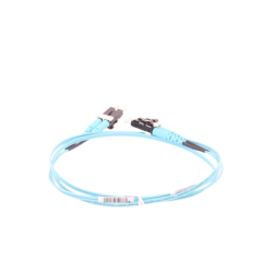 Jumper de Fibra Optica Multimodo 50/125 OM3, LC-LC Duplex, OFNR (Riser), Color Aqua, 1 Metro