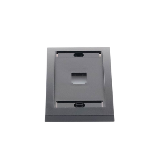 Placa de Pared Vertical Ejecutiva, Salida de 1 Puerto Mini-Com, Con Espacios Para Etiquetas, Color Negro