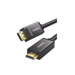 Cable DP Macho a HDMI Macho | Longitud 5m | Soporta 4K@30Hz | Soporta 3D | Cobre Estañado 28AWG | Blindaje interno múltiple | Transmisión Unidireccional | Botón de Liberación | Chip de Última Generación.