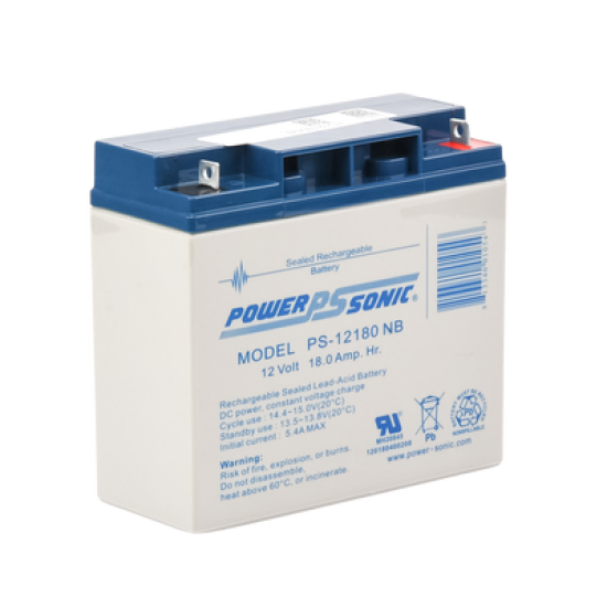 Batería 12V, 18AH, Para Respaldo, Tecnologías AGM/VRLA, Diseño De Vida Útil 5 Años, Terminales Tipo NB, Listada UL, Libre De Mantenimiento