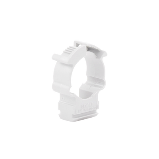 Soporte de collar (Abrazadera), PVC Auto-extinguible, cerrado para tubería de 20 mm