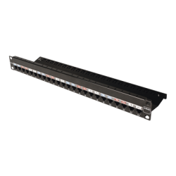Patch Panel Z-MAX, de 24 puertos, Modular (vacío), Plano, 1UR