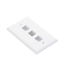 Placa de Pared Vertical, Salida Para 3 Puertos Keystone, Color Blanco