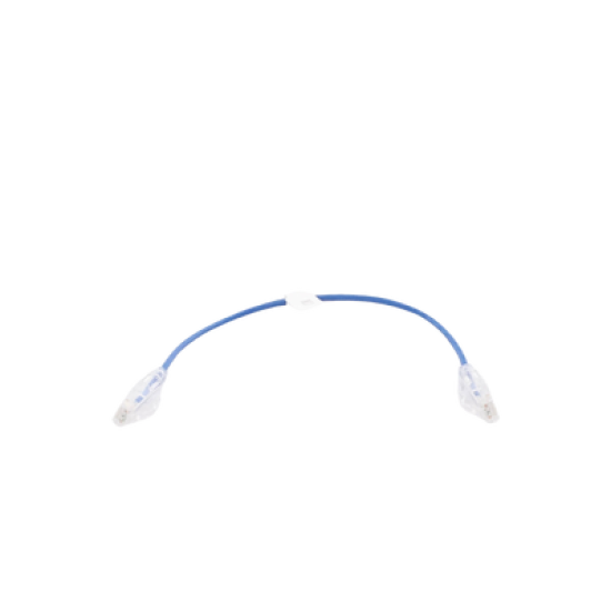 Cable de Parcheo Slim UTP Cat6 - 30 cm Azul Diámetro Reducido (28 AWG)