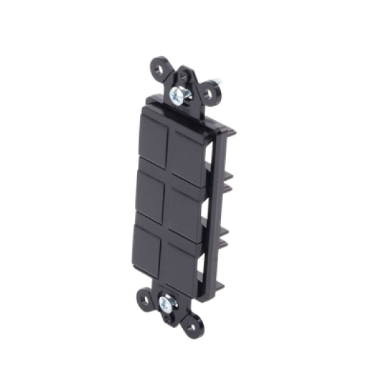 Placa de 6 puertos, color negro night.