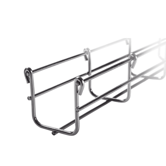 Charola Tipo Malla 54/50 mm, Acabado Electro Zinc, Hasta 43 Cables Cat6, Tramo de 3 Metros