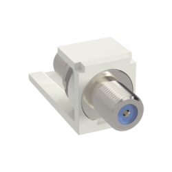 Módulo Acoplador Coaxial Tipo F, Mini-Com, de 75 Ohms, 3.0 GHz, Color Blanco