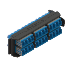 Placa Acopladora LightVerse, 12 Conectores Dúplex LC/UPC, Acepta hasta 24 fibras Monomodo (No Shuttered)