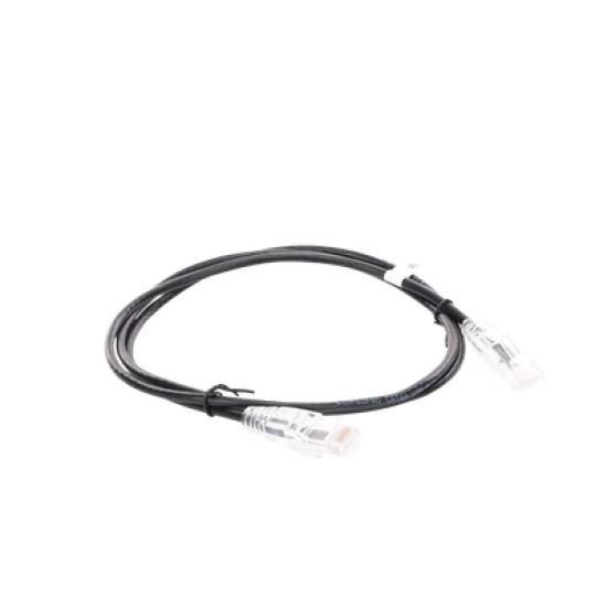 Cable de Parcheo Slim UTP Cat6A - 1 m Negro, Diámetro Reducido (28 AWG)