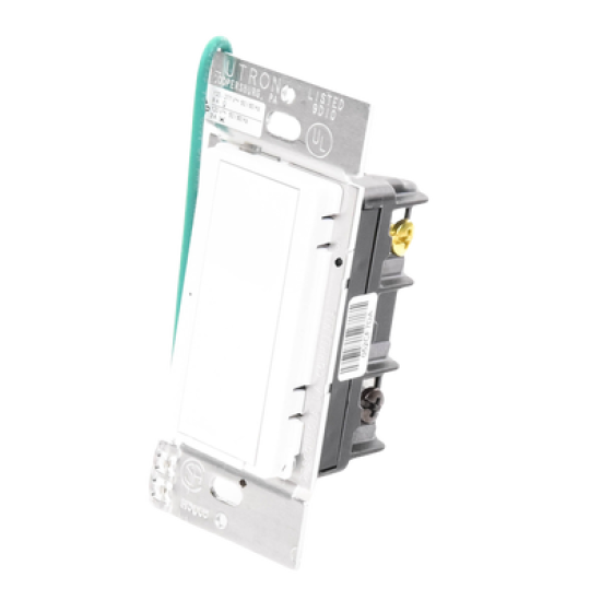 (RadioRA2) Switch on/off  RRD-8S-DV-WH de doble voltaje, un solo polo 120V/, 8A/, 1/10HP 3A en motores, apaga y enciende iluminación ó motor, NO requiere cable neutro.