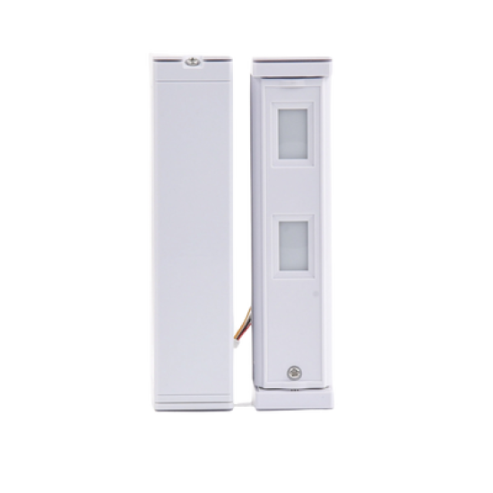 Sensor de Movimiento / Tipo Cortina / Ajuste de detección 2m o 5m / 100% Exterior / Inalambrico (Alimentación)/Compatible con cualquier panel de alarma / Proteja fachadas, puertas, ventanas, balcones y mas!