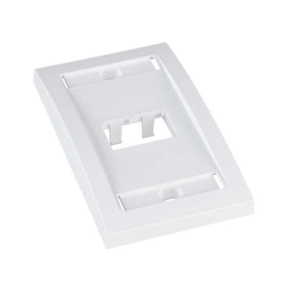 Placa de Pared Vertical Ejecutiva, Salida Para 2 Puertos Mini-Com, Con Espacios Para Etiquetas, Color Blanco
