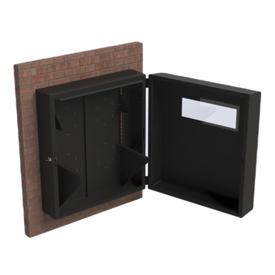 Gabinete de Pared con Rack Horizontal de 6 UR, con Ventanilla de Inspección, Se envía el Gabinete Armado.