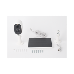 Cámara IP de batería gran angular 3MP | WiFi | Audio de 2 vías | Batería recargable 5200mAh | IP65 |Exterior con protección|  Estadísticas de energía | Detección de humanos | Incluye Panel Solar 