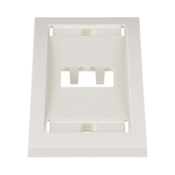 Placa de Pared Vertical Ejecutiva, Salida Para 2 Puertos Mini-Com, Con Espacios Para Etiquetas, Color Blanco Mate