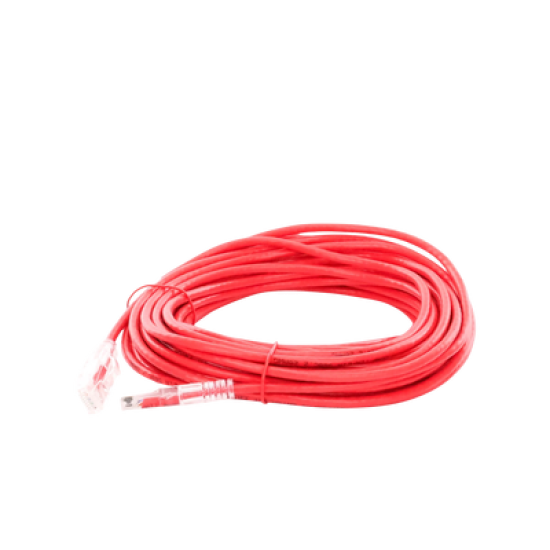 Cable de Parcheo Slim UTP Cat6A - 10 m Rojo Diámetro Reducido (28 AWG)