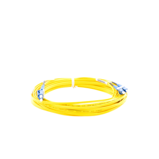 Jumper de Fibra Optica Monomodo 9/125 OS2, LC-LC Duplex, OFNR (Riser), Color Amarillo, 10 Metros