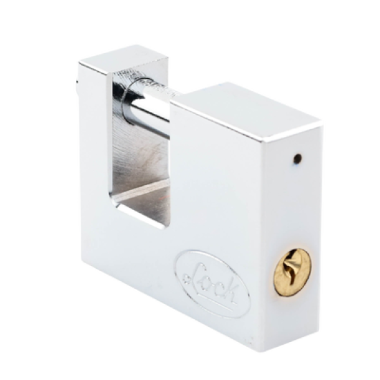 Candado para Cortina Metálica / Medida 70 mm/ Acabado Cromo Satinado/ Nivel de Seguridad 6 / Llave Estándar.