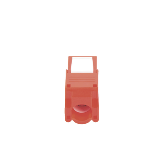 Módulo Jack Keystone Cat5e (toolless), con terminación en ángulo 180 º Color Rojo, Compatible con Faceplate y Patchpanel Linkedpro