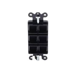 Placa de 6 puertos, color negro night.