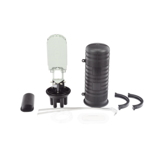 Caja de Distribución de Fibra Óptica Vertical tipo Domo, 48 empalmes (Expandible hasta 96 empalmes con charola LP-SCV-48-ST), Exterior, IP68