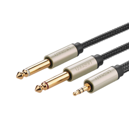 Cable de Audio Premium de 3.5 mm a 6.35mm / Blindaje Interior Múltiple / Transferencia de Audio sin Pérdidas / 5 Metros / Caja de Aleación de Zinc / Amplia Compatibilidad.
