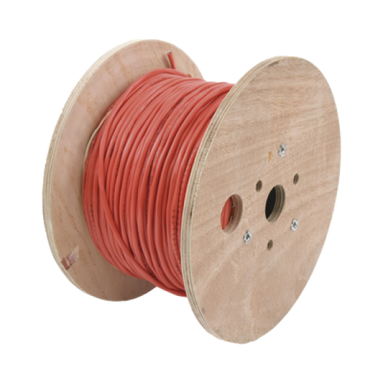 Bobina de 152 Metros de Alambre / 2 x 14 AWG / BLINDADO / Tipo FPLR / Color Rojo / Para Aplicaciones en Sistemas de Detección de Incendio y Sistemas de Evacuación