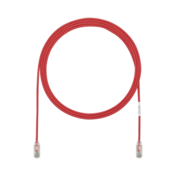 Cable de Parcheo TX6, UTP Cat6, Diámetro Reducido (28AWG), Color Rojo, 7ft 