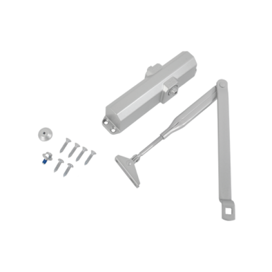 Cierrapuertas Fuerza 4/ Para puertas de hasta 1100 mm de Ancho/ Color Plata /Certificación UL