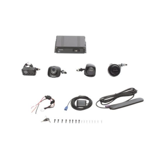 Kit DVR Móvil 1080P / Incluye 4 Cámaras TURBOHD 1080P / Modulo 4G y GPS / Soporta Memoria SD / Visualización por Hik-Connect Teams