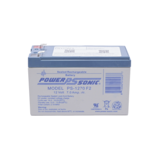 Batería 12V, 7AH, Para Respaldo, Tecnologías AGM/VRLA, 5 Años Vida Útil, Terminales F2, Reconocida UL 