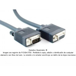Cable VGA SVGA (HD15) macho a hembra de 1.8 m