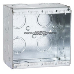 Caja chalupa galvanizada para placa tapa doble gang