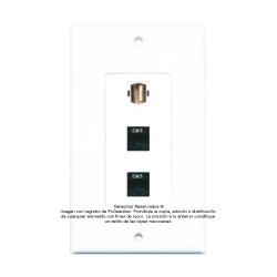 Placa Tapa Pared USB 2.0 Tipo A + 2 Jack Rj45 Cat5e