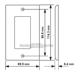 Placa Tapa Decora HDMI + RJ45 Cat5e +  Jack 3.5 mm en ABS