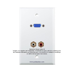 Placa Tapa VGA + RCA estéreo R y L en  ABS