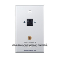 Placa Tapa Jack RJ45 Cat5 + Cople Antena Coaxial F