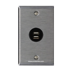 Placa Tapa doble USB 2.0 pigtail en Acero Inoxidable