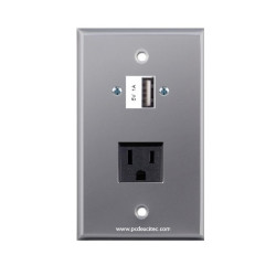 Placa Tapa USB de carga + contacto eléctrico en Aluminio