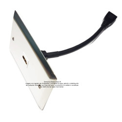 Placa Tapa HDMI pigtail en Acero Inoxidable