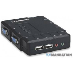 Switch KVM de 4 puertos con USB y soporte de audio