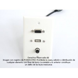 Placa Tapa VGA + USB 2.0  pigtail + Audio Jack 3.5 mm en ABS