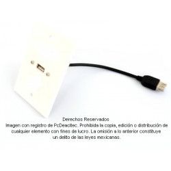 Placa Tapa USB 2.0 tipo A con pigtail en ABS